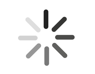 loading icon vector illustration of a pair of keys abstract geometric shapes minimal design radial symmetry simple black and white modern