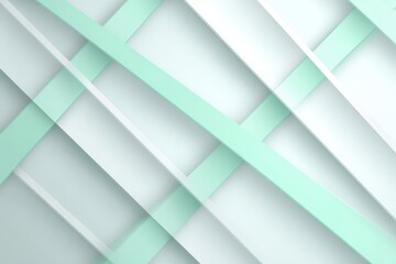 Obraz premium Abstract design featuring overlapping light mint green and white planes.