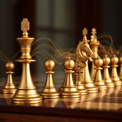 Golden Chess Pieces Strategy