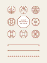 한국 전통 패턴 세트 일러스트 - Korean traditional pattern Set illustration 5