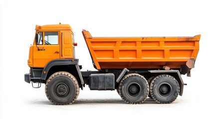 Hydraulic excavator truck on a white background