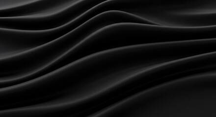 Obraz premium Midnight Drape Shadowy Embrace Dark Waves Flow Ebony Undulation Velvet Nightfall Secret Swirl Silent Silk Fluid Black Deepest Night Subtle Shadows The Black Current Hidden Depths
