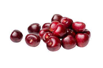 Dark red cherry isolated on white background
