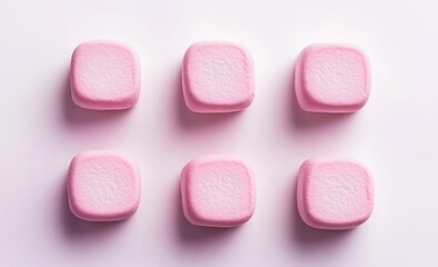 Obraz premium Pink square candies in grid pattern