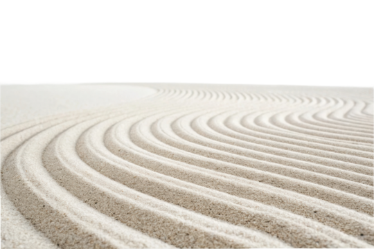 PNG Tranquil zen garden sand pattern with curved lines and serene atmosphere