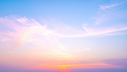 Obraz premium A vibrant blue sky stretches overhead, dotted with fluffy white clouds, creating a serene and uplifting atmosphere that invites relaxation and wonder.