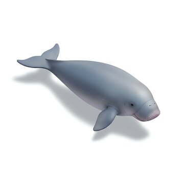 Dugong Marine Mammal Swimming, Isolated Animal Dugongidae Sea Cow Wildlife