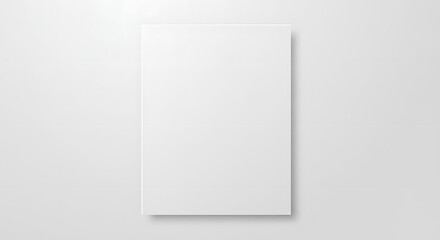 Blank White Floating Rectangle on White Background