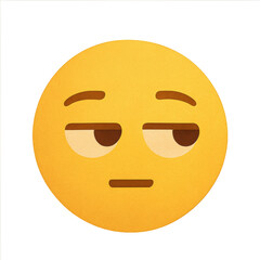Fototapeta premium Emoji of Skepticism: Expressing doubt or disapproval, this emoji portrays a face with a side eye and subtle frown, perfect for conveying hesitation or disbelief.