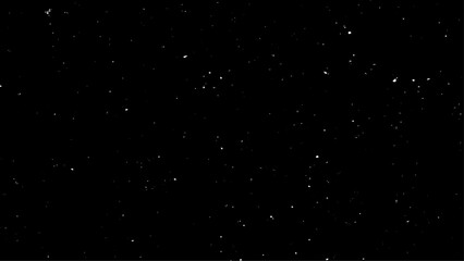 Real falling snow on a black background for use as a texture layer in a photo design. Snowfall alpha layer  photo