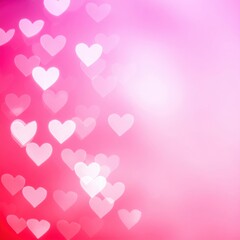 A romantic Valentine&rsquo;s Day background featuring an array of vibrant red and pink hearts, softly blended against a delicate pastel backdrop, creating a warm, loving atmosphere.