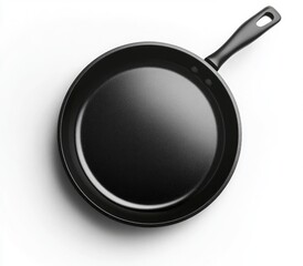 Empty black frying pan, top view (1)