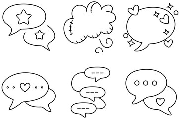 These playful comment bubbles feature stars and hearts, perfect for adding fun touch to any design project