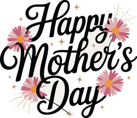 Obraz premium Festive Mother's Day graphic design with stylized flowers.