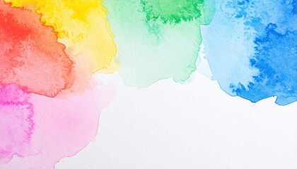 A vibrant watercolor paint background featuring a harmonious blend of various colors, including soft pastels and bold hues, creating an artistic, fluid texture.