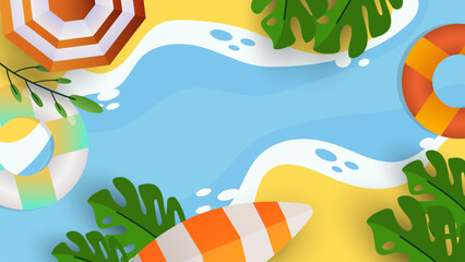 Naklejka premium Summer Flat Illustration Vector Background