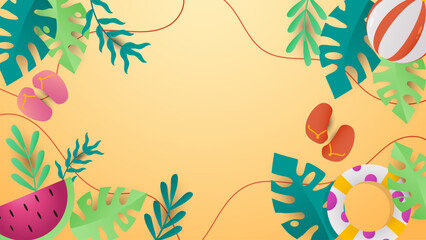 Fototapeta premium Summer Flat Illustration Vector Background