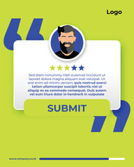 Modern Testimonial Review Template with Avatar and Rating Stars
