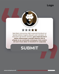 Modern Testimonial Review Template with Avatar and Rating Stars
