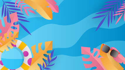 Summer Flat Illustration Vector Background