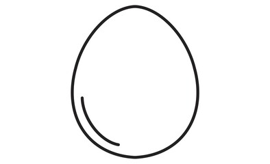シンプルでかわいい卵の線画イラスト素材