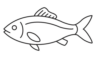 シンプルで汎用性の高い魚の線画イラスト