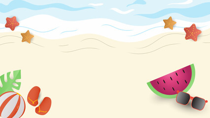 Summer Flat Illustration Vector Background