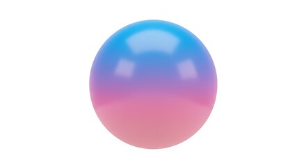 Pastel Blue and Pink Gradient Sphere: 3D Render
