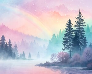 Fototapeta premium winter forest landscape