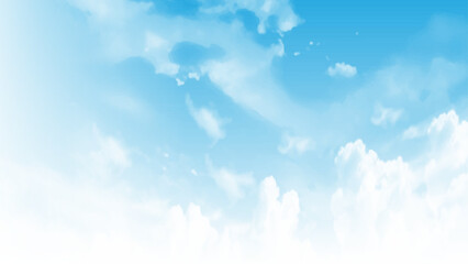 Clouds with blue sky. Beautiful photo. Vector design.