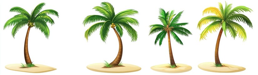 Obraz premium Four Tropical Palm Trees