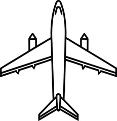 Naklejka premium AirPlane Head Silhouette Vector Illustration In White Background