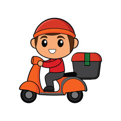 Fast delivery color vector illustration.