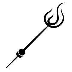 Abstract trident weapon silhouette vector illustration