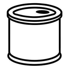Simple metal can outline silhouette vector illustration