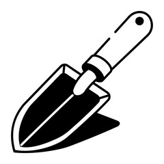 Doodle icon showing small garden hand trowel
