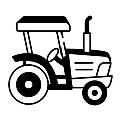 A sketchy style icon of farming tractor
