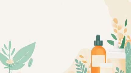 Stylish Organic Cosmetic Products on a Soft Pastel Background