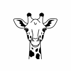 Giraffe Head Outline: Minimalist Animal Illustration