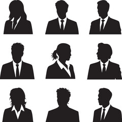 Business People Silhouette Vector Set &ndash; Male and Female Professional Avatars