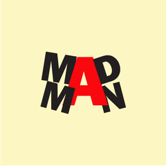 mad man, vector art, wall art, illustration, text design