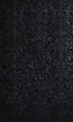 Intricate black damask, seamless floral vines , damask, texture