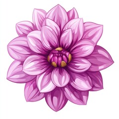Fototapeta premium Detailed illustration of a vibrant purple flower. Close-up view of a dahlia's petals
