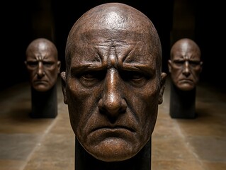 Serious heads in a row