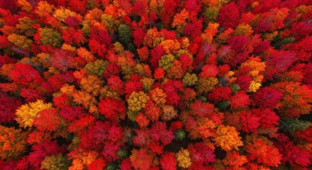 Autumn Trees Aerial View