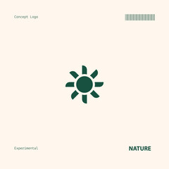 Nature Modern Minimalist Logo Retro Futuristic Concept