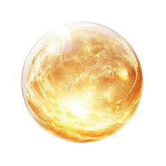 magical glowing pearl with radiant golden hue, isolated on transparency background, sense of wonder and beauty concept