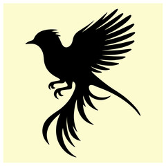 Fototapeta premium A black silhouette of a Red-tailed
