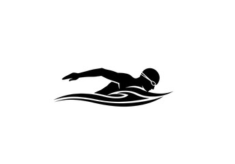 Dynamic Swimming Athlete Silhouette