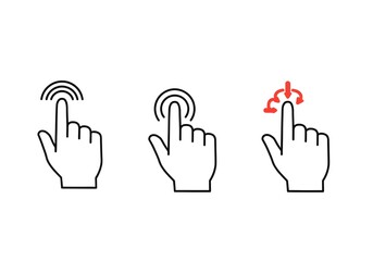 Fototapeta premium Touchscreen Gesture Icons for User Interface Design
